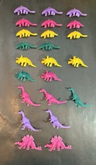 VTG Lot Of 42 Multi Color Dinosaurs With Box