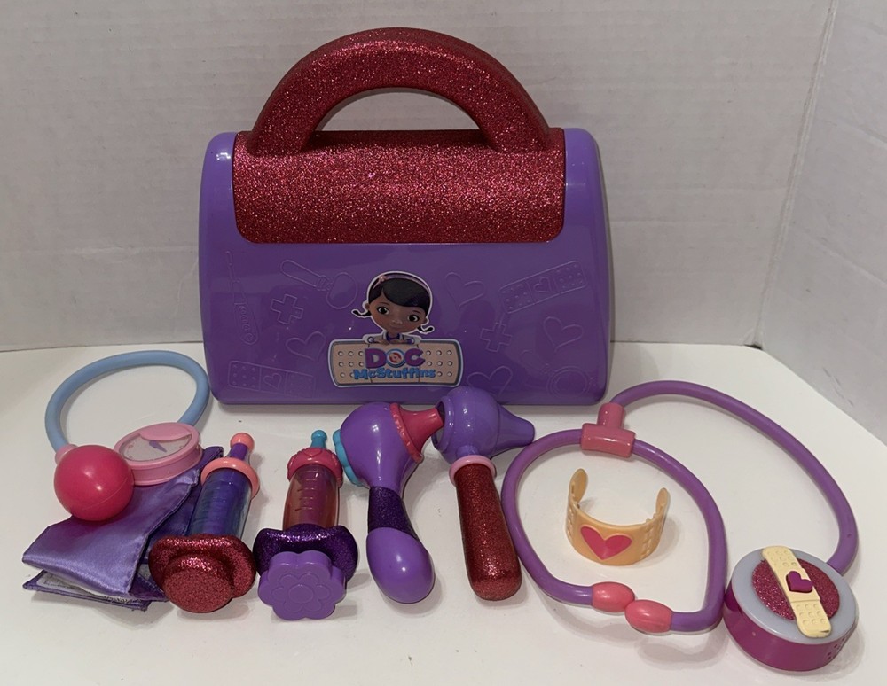 Disney Jr Doc McStuffins Doctor Kids Medical Pretend Play Purple Bag with Sounds