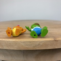 Vtg 1986 Muppet Babies Kermit the Frog and Fozzie Bear PVC Figures 80s Toy Retro