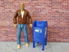 Mail Box Model Prop Blue 1/10 Scale Action Figure Diorama Dollhouse Accessory