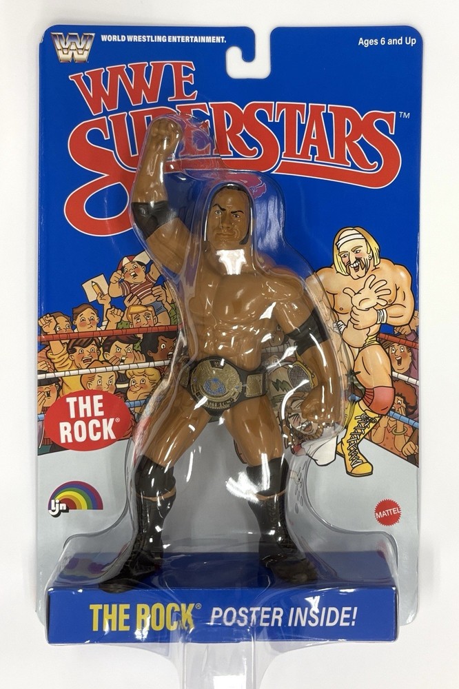 WWE The Rock Mattel LJN Series 3 Action Figure People’s Champ Superstars In Hand