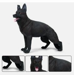 20cm Black German Shepherd Dog PVC Toy Pet Animal Figure Doll Kids Gift