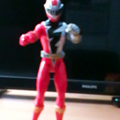 Red & Silver Ranger-Style Action Figure Plastic Toy, Red/Silver/Black/Gold