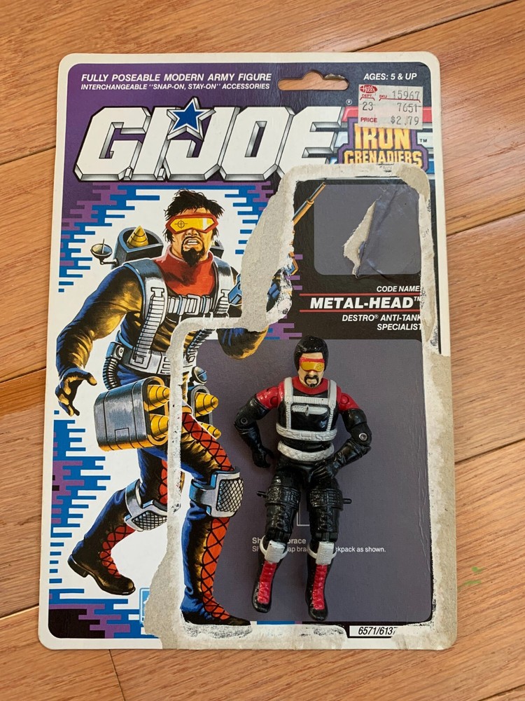 G.I. Joe Metal Head V1 Action Figure + Uncut Cardback Vintage Iron Genadiers