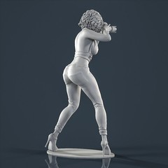 Unpainted Painted resin figurine Woman girl female photographer