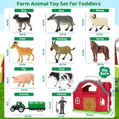 Farm Animals Toys for 1 2 3 4 5 Year old Toddlers Girls Boys, Big Red Barn Farm