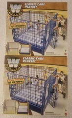 LOT 2 WWE Legends CLASSIC CAGE PLAYSET Mattel Elite Blue 2023 RARE Soldout!