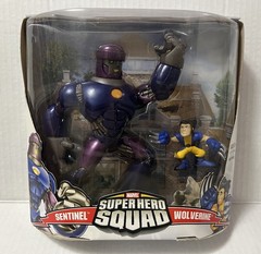 New Authentic 2007 Marvel Super Hero Squad Sentinel & Wolverine Action Figures