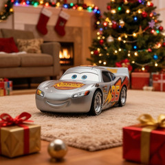 Disney Pixar Cars Movie Silver Metallic Lightning McQueen 1:55 Diecast Model Car