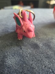 Vintage 1999 Pokemon Burger King Nidorino Keychain With Pokeball