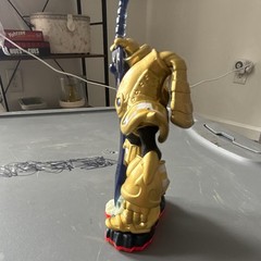 Skylander Gold Armored Warrior Figure w/ Sword, Plastic, Gold/Black/Blue/Red