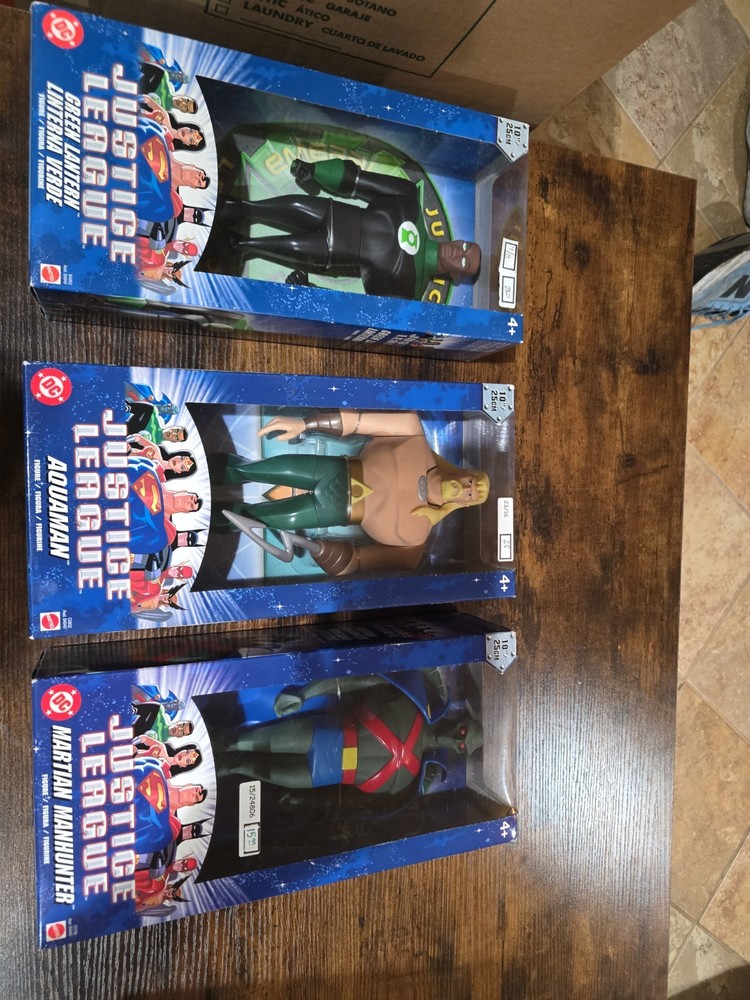 2003 Mattel DC Justice League 10” Action Figure Lot of 3 – NIB Sealed Aquaman…