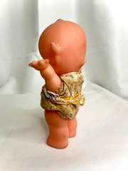 VINTAGE KEWPIE WITH DRESS COIN BANK DOLL SOFT VINYL TOY JAPAN SOFUBI