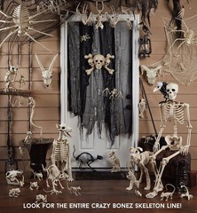 Plastic Skeleton Bat 12×6.5 inches All-Weather Halloween Decor Spooky