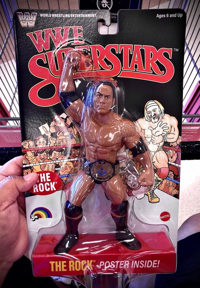 Mattel LJN WWE Superstars Series 3 The Rock Chase Black Card Target IN HAND