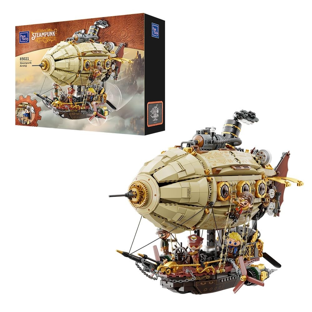 PANTASY Steampunk Airship Model Kit for Adults, Dual-Layer Zeppelin Large