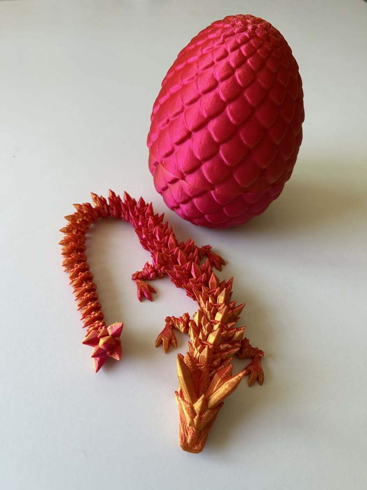 3D Printed Dragon Egg Full Articulated Crystal Dragon Fidget Toy Home Decor Toys