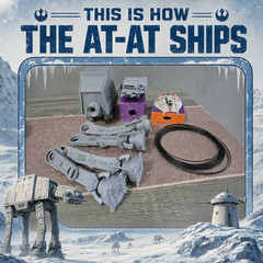 BUNDLE: Star Wars AT-AT Walker Model with Rebel Snowspeeder and tow cable!