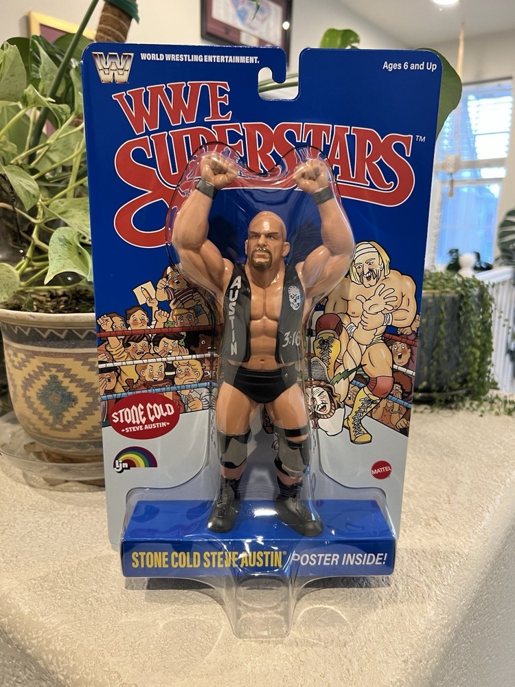 LJN WWE Superstars Series 2 “Stone Cold” Steve Austin 1980s Retro 8″ IN HAND NEW