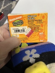 VINTAGE 2005 VIACOM NICKELODEON SPONGEBOB SQUAREPANTS SLIPPER SOCKS One Size