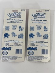6 Pencils With Eraser Toppers Vintage 1999 Pokémon Gotta Catch ’em All! Rose Art