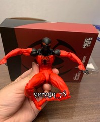 In US! MESS TOYS Symbiote Spider-Man Action Figure Black Red Model Boy Toys Gift