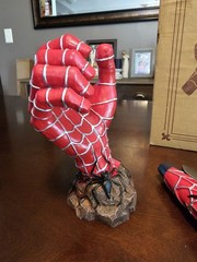 Rare Spider’s Fury Spiderman 7” Fixed blade knife Hand Bust Stand Hand Painted