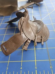 Original Vintage Marx Johnny West Brown Saddle Rifle Knife Blanket Accessory Lot