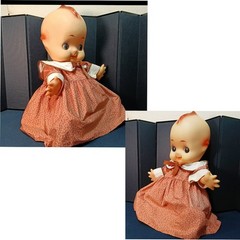 Vintage Kewpie Doll Sofubi 60cm Green Wings Showa Retro Japan Large Figure