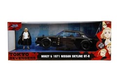 Tokyo Revengers 1:24 1971 Nissan Skyline GT-R Die-Cast Car & 2.75″ Mikey…