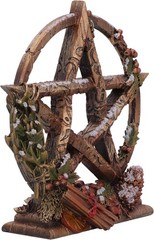 Nemesis Now Season of The Pentagram Figurine, Resin, Gold/Red (Winter), 16.5cm