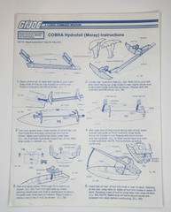 Gi Joe ARAH COBRA HYDROFOIL (Moray) Blue Print Instructions clean