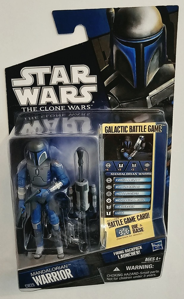 STAR WARS THE CLONE WARS CW29 MANDALORIAN WARRIOR w/FIRING BACKPACK 3.75″ FIGURE