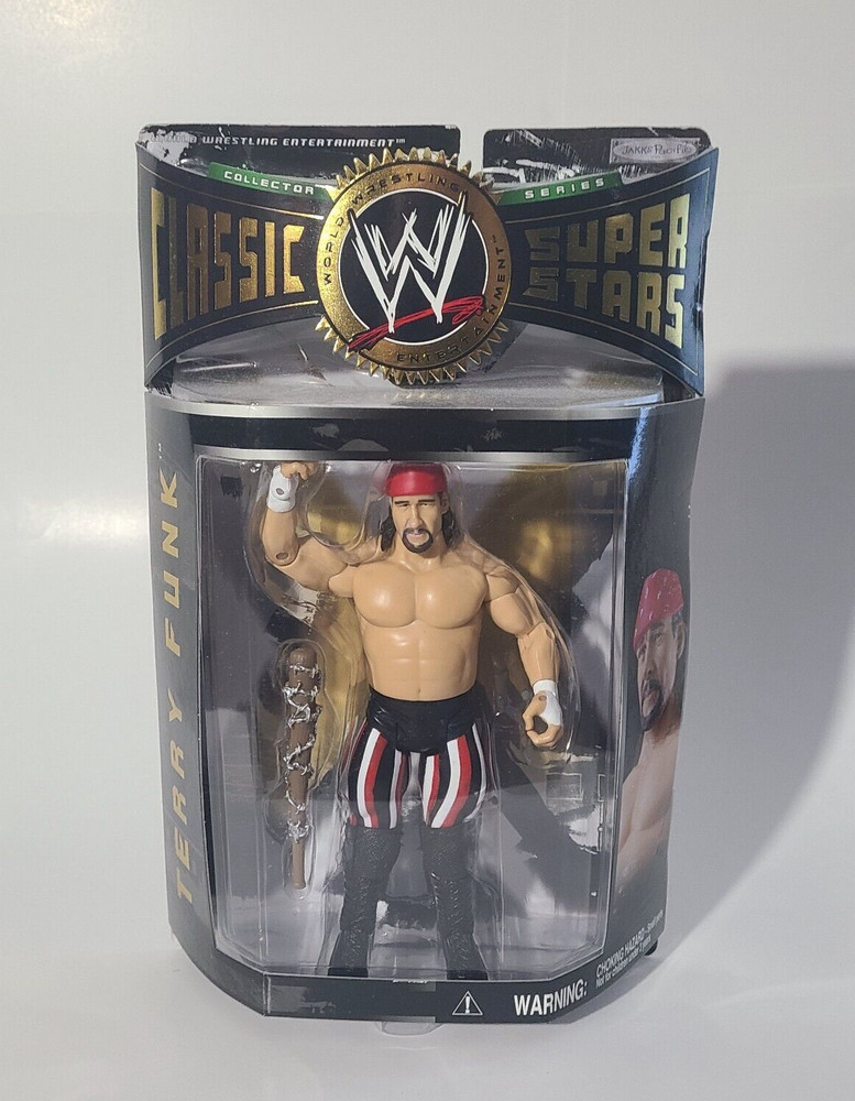 WWF WWE Classic Superstars Terry Funk w/ Bat Jakks New/Sealed