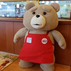 48CM Movie Style Teddy Bear Plush Doll Soft Stuffed Animal Apron Outfit Gift-Toy