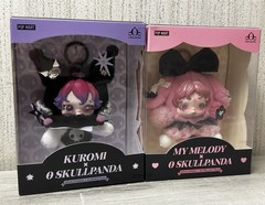 My Melody & Kuromi Pop Mart Plush Pendent Hanging Card SKULLPANDA x Sanrio Set