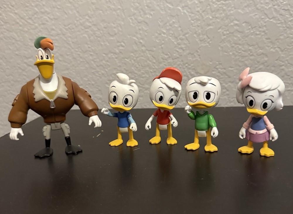 DISNEY DUCKTALES LAUNCHPAD MCQUACK FIGURE LOT HUEY DEWEY LOUIE WEBBY PHATMOJO