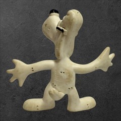 Wham-O Mr Peabody Posable Toy 3.5in White 1972 Jay Ward Vintage 70s
