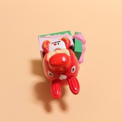 Rose O’Neill KEWPIE Bab as Red Rody Horse Gift BOBBLE HEAD 2.5″ Mini Figure Toy
