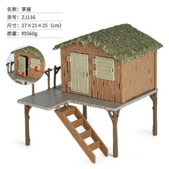 1/18 Scale Diy Small Wooden House Scene Props For Figure Model Kid Emulation Toy