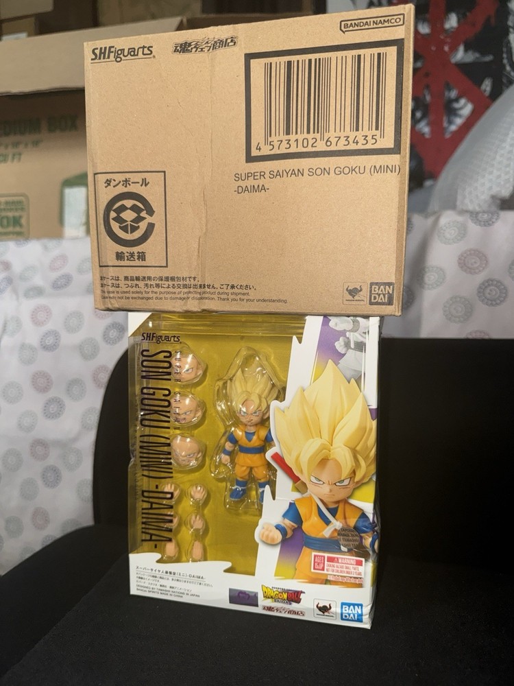 SH Figuarts Super Saiyan Son Goku Mini Daima Dragon Ball Z Action Figure READ