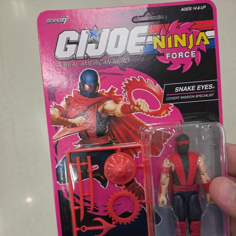 Super7 GI Joe Reaction Ninja Force SNAKE EYES 3.75″ Figure NEW IN HAND UNPUNCHED