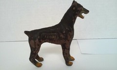 Vintage Doberman Pinscher 4 3/4″ Tall Rubber Dog Figure Hong Kong 1970’s