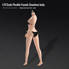 US 1/6 Female Mid Bust Pale Skin Flexible Seamless Body 12in Action Figure Doll