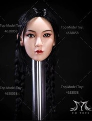YMTOYS 1/6 Asian Beauty Ying Black Braids Head Sculpt Fit 12”Female Pale Figure