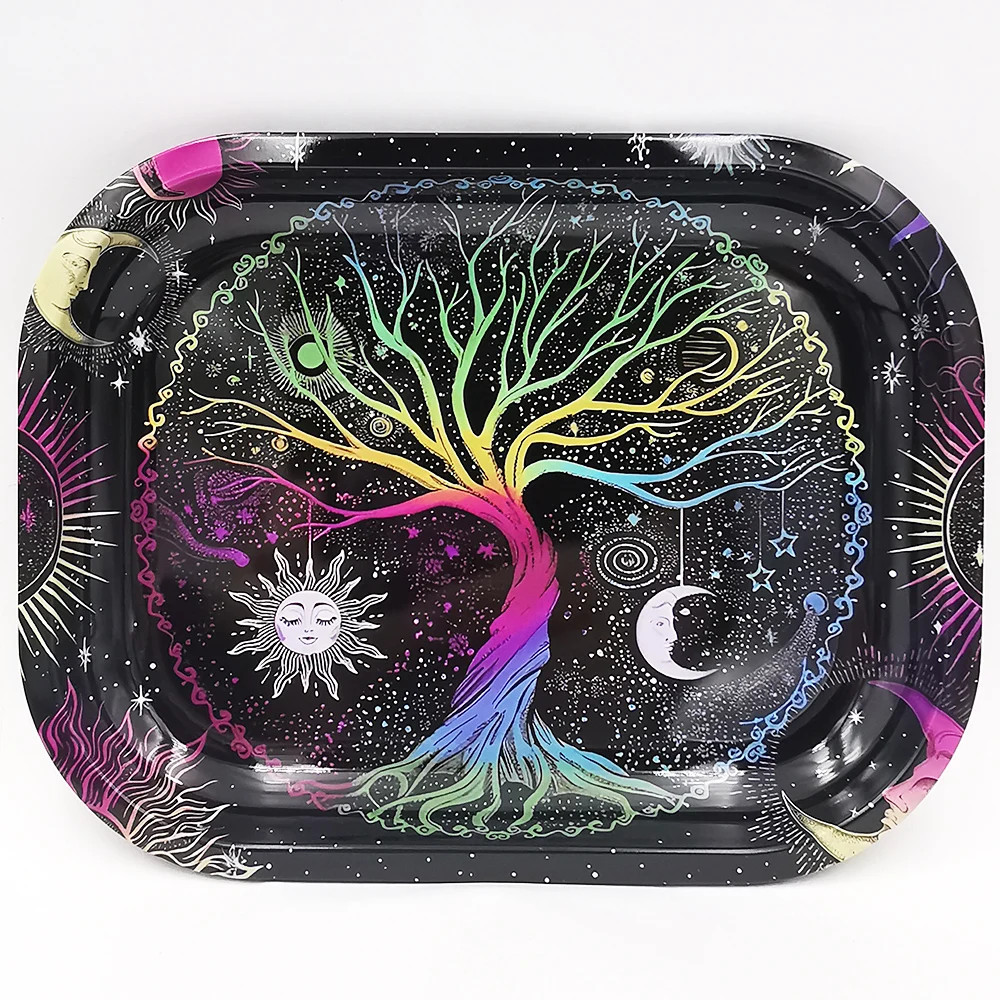 Metal Rolling Tray Plate Ashtray Tobacco 180*140MM Cigarette Tray Animated