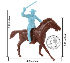 BMC Classic Marx Civil War Cavalry – 16pc Powder Blue Plastic Figure Playset