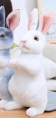White Bunny Rabbit Plush Toy 8″ Stuffed Animal Toddler Doll Gift for Kids