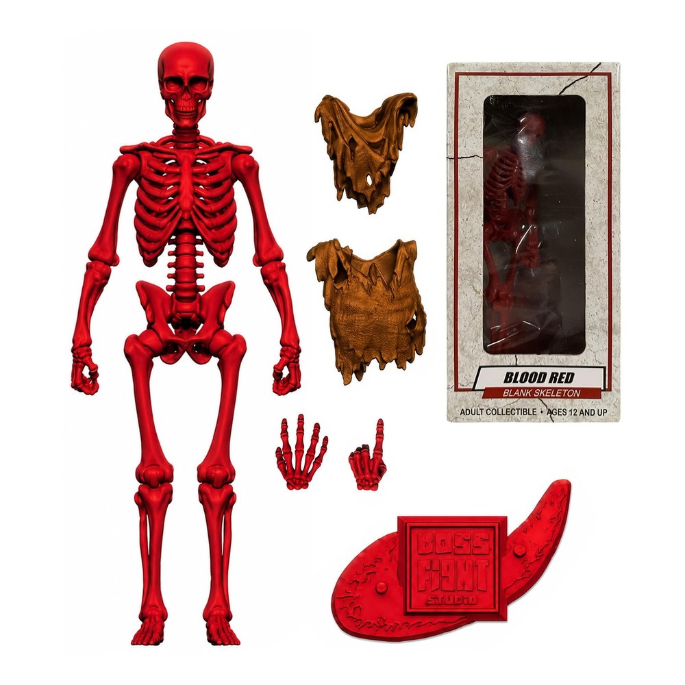 Vitruvian H.A.C.K.S. Skeleton Blank (Blood Red) 1:18 Action Figure