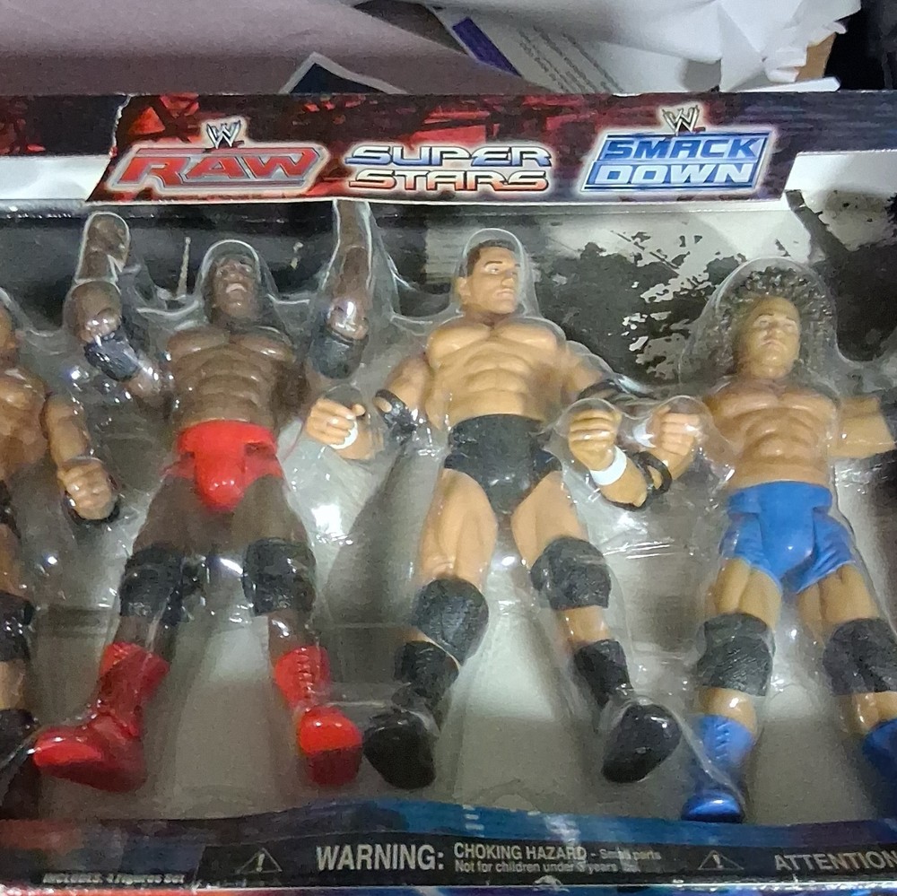 WWE Superstars RAW SmackDown Action Figure Set 4-Pack Boxed, Multicolor